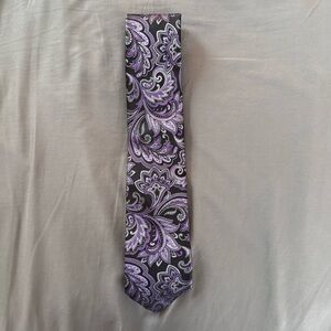 Geoffrey Beene Black and Purple Paisley Tie